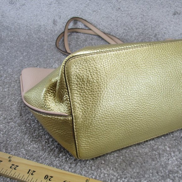 Tory Burch Tote Bag Pink Gold Leather Large - Picture 8 of 12